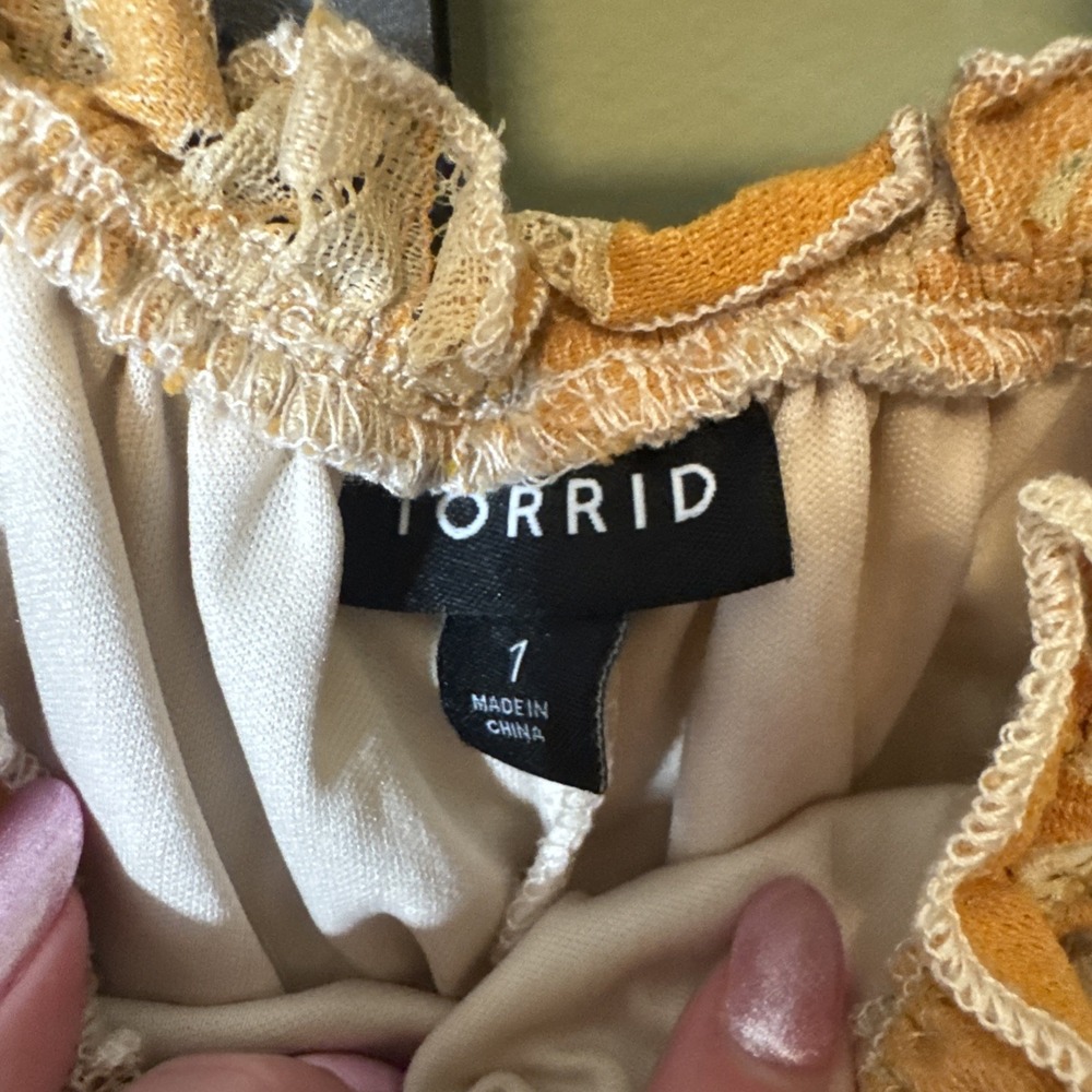 Torrid Mini Two Tone Lace Tiered Babydoll Dress Women's Size XL With Pockets! - Picture 3 of 11